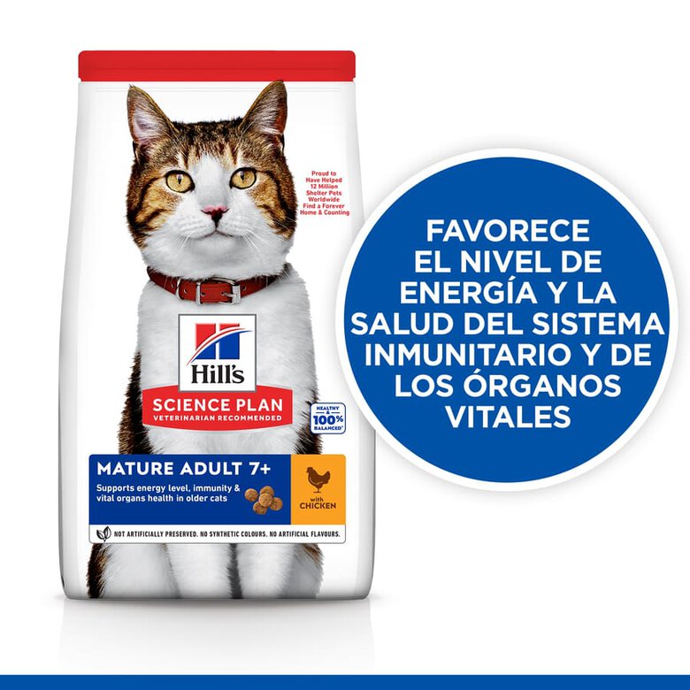 Hill's Science Plan Mature Adult 7+ Pollo pienso para gatos, , large image number null